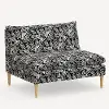 3206NATRPCCNBLCRMLCB Rifle Paper Co. Louie Canopy Black & Cream Armless Loveseat