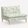 3206NATRPCPRBLSCRMLCB Rifle Paper Co. Louie Primrose Blush Armless Loveseat
