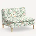 3206NATRPCPRBLSCRMLCB Rifle Paper Co. Louie Primrose Blush Armless Loveseat
