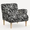 9405NATRPCCNBLCRMLCB Rifle Paper Co. Bristol Canopy Black & Cream Accent Chair