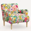 9405NATRPCGRPRTLCB Rifle Paper Co. Bristol Garden Party Pink Accent Chair