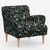 9405NATRPCMNBLKLCB Rifle Paper Co. Bristol Menagerie Black Accent Chair