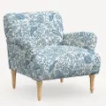 9405NATRPCPMBLULCB Rifle Paper Co. Bristol Blue Pomegranate Accent Chair