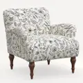 9305RPCAVBLKCRMLCB Rifle Paper Co. Bristol Aviary Cream & Black Accent Chair
