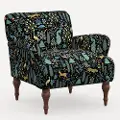 9305RPCMNBLKLCB Rifle Paper Co. Bristol Black Menagerie Accent Chair