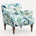 9305RPCPCBLWHLCB Rifle Paper Co. Bristol Blue Peacock Accent Chair