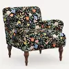9305RPCSTFLBLKLCB Rifle Paper Co. Bristol Black Strawberry Fields Accent Chair