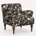 9305RPCSTFLBLKLCB Rifle Paper Co. Bristol Black Strawberry Fields Accent Chair