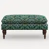 2425RPCBREMRLCB Rifle Paper Co. Flora Bramble Emerald Pillowtop Bench