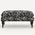 2425RPCCNBLCRMLCB Rifle Paper Co. Flora Canopy Black & Cream Pillowtop Bench