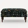 2425RPCMNBLKLCB Rifle Paper Co. Flora Menagerie Black Pillowtop Bench