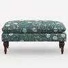 2425RPCPNEMRLCB Rifle Paper Co. Flora Emerald Peonies Pillowtop Bench