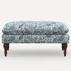 2425RPCPMBLULCB Rifle Paper Co. Flora Blue Pomegranate Pillowtop Bench