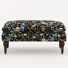 2425RPCSTFLBLKLCB Rifle Paper Co. Flora Black Strawberry Fields Pillowtop Bench