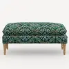 5425NATRPCBREMRLCB Rifle Paper Co. Flora Bramble Emerald Pillowtop Bench