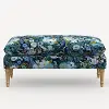 5425NATRPCGRPRBLULCB Rifle Paper Co. Flora Garden Party Blue Pillowtop Bench