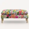 5425NATRPCGRPRTLCB Rifle Paper Co. Flora Garden Party Pink Pillowtop Bench