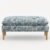 5425NATRPCPMBLULCB Rifle Paper Co. Flora Blue Pomegranate Pillowtop Bench