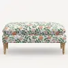 5425NATRPCPRBLSCRMLCB Rifle Paper Co. Flora Primrose Blush Pillowtop Bench