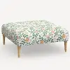 455FCNATRPCPRBLSCRMLCB Rifle Paper Co. Greenwich Primrose Blush Ottoman with Natural Legs