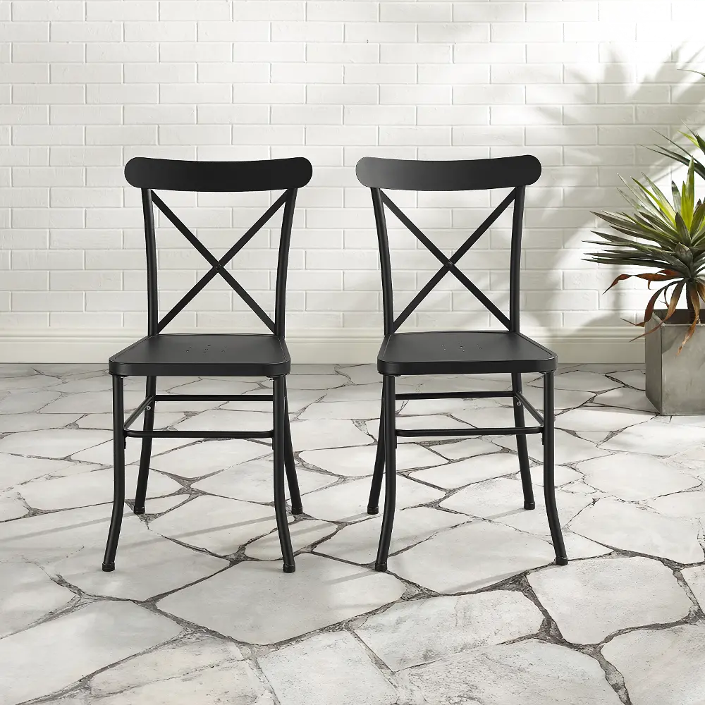 CO6270-MB Astrid Black Metal Patio Dining Chairs, Set of 2-1