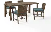 KO70427WB-NV Bradenton 5 pc Navy and Wicker Patio Dining Set