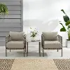 KO70274LB-TE Cali Bay 3 pc Taupe Wicker and Metal Patio Armchair Set