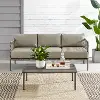 KO70271LB-TE Cali Bay Taupe Wicker and Metal Sofa and Table Set