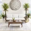 KO70190BR-CR Capella Brown Wicker Patio Sofa and Table Set