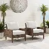 CO7168-BR Capella Brown Wicker Patio Armchairs, Set of 2
