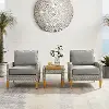 KO70195GY-AC Capella 3 pc Gray Wicker Patio Armchair Set