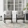 CO6252MB-TE Dahlia Metal and Wicker Patio Rocking Chairs, Set of 2
