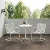 KO10021WH Gracie White 3 Piece Outdoor Metal Bistro Set