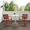 KO10021RE Gracie Red 3 Piece Outdoor Metal Bistro Set