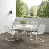 KO10018WH Gracie White 5 Piece Outdoor Metal Dining Set