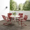 KO10018RE Gracie Red 5 Piece Outdoor Metal Dining Set