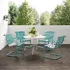 KO10018BL Gracie Blue 5 Piece Outdoor Metal Dining Set