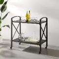 CO7390-BZ Kaplan Outdoor Bronze Metal Bar Cart