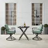 KO60040BZ-MI Kaplan 3 Piece Mist Outdoor Metal Bistro Set with Swivel Chairs