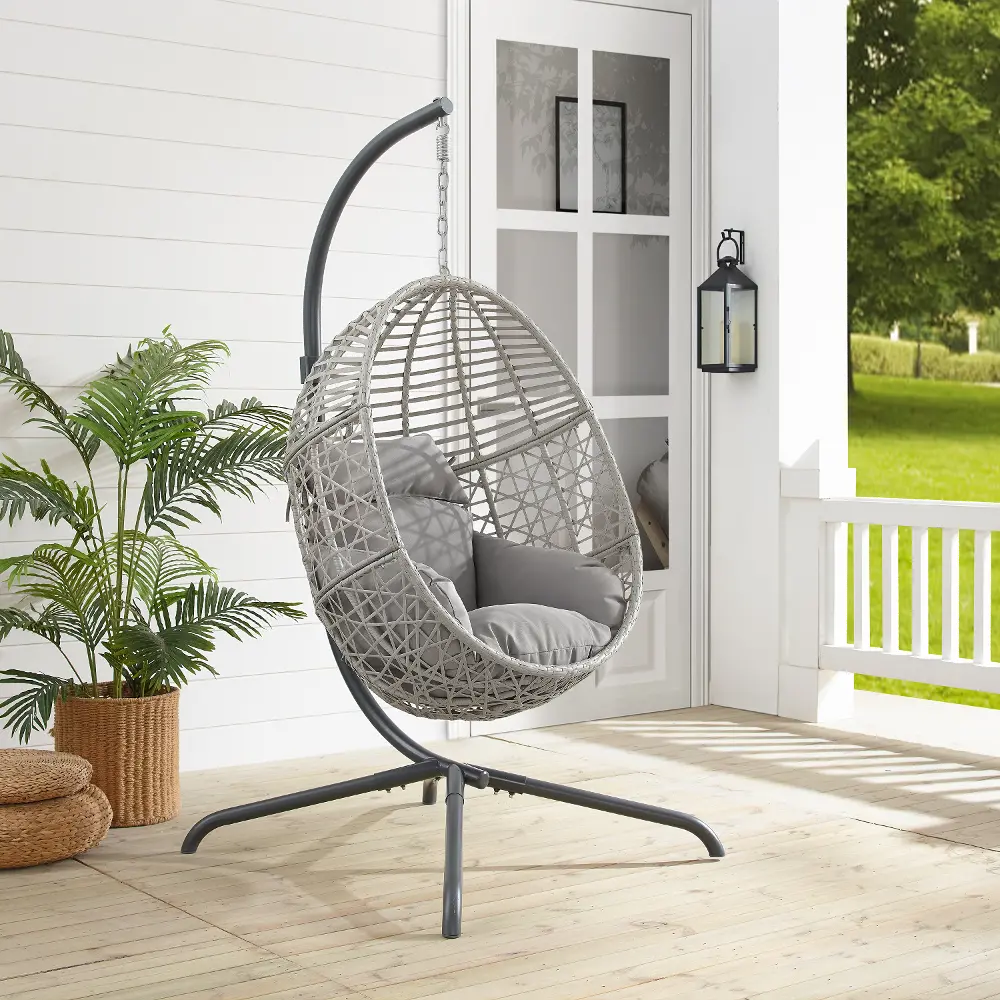KO70232LG Lorelei Indoor/Outdoor Wicker Hanging Egg Chair-1