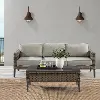 KO70254BR-TE Prescott Taupe Outdoor Wicker Sofa & Coffee Table Set