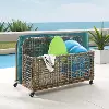 CO7308BR-GY Ridley Outdoor Wicker And Metal Pool Storage Caddy