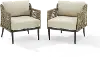 CO7341LB-CR Southwick 2 Piece Outdoor Wicker Armchair Set