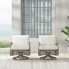 KO70435DW-CR Thatcher 2 Piece Outdoor Wicker Swivel Rocker Chair Set