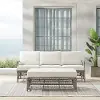 KO70436DW-CR Thatcher Patio Wicker Sofa & Coffee Table Set
