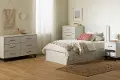 15372 Arlen 4-Drawer Chest, White Pine and Black Matte