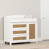 14743 Cotton Candy Rattan and White Changing Table