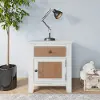 F05528.61 Ocean Grove White and Brown Nightstand