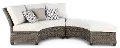 KIT/AGY075/BNCH+BACK Havana Brown and Off White Curved Patio Sofa