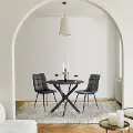 Nash Dark Gray Velvet Side Chair, Set of 2